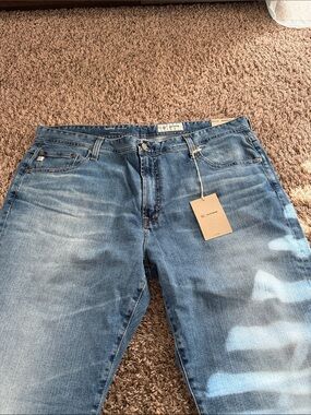 Ag Adriano Goldschmied Men’s Light Blue Straight Jeans Brand New Never Worn